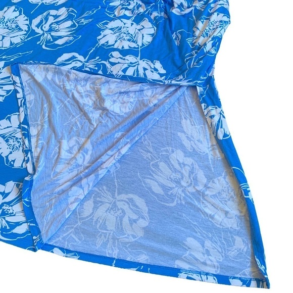 Joyspun Blue & White Floral Sleeveless Maxi Dress with Calf Side Splits - Picture 10 of 10